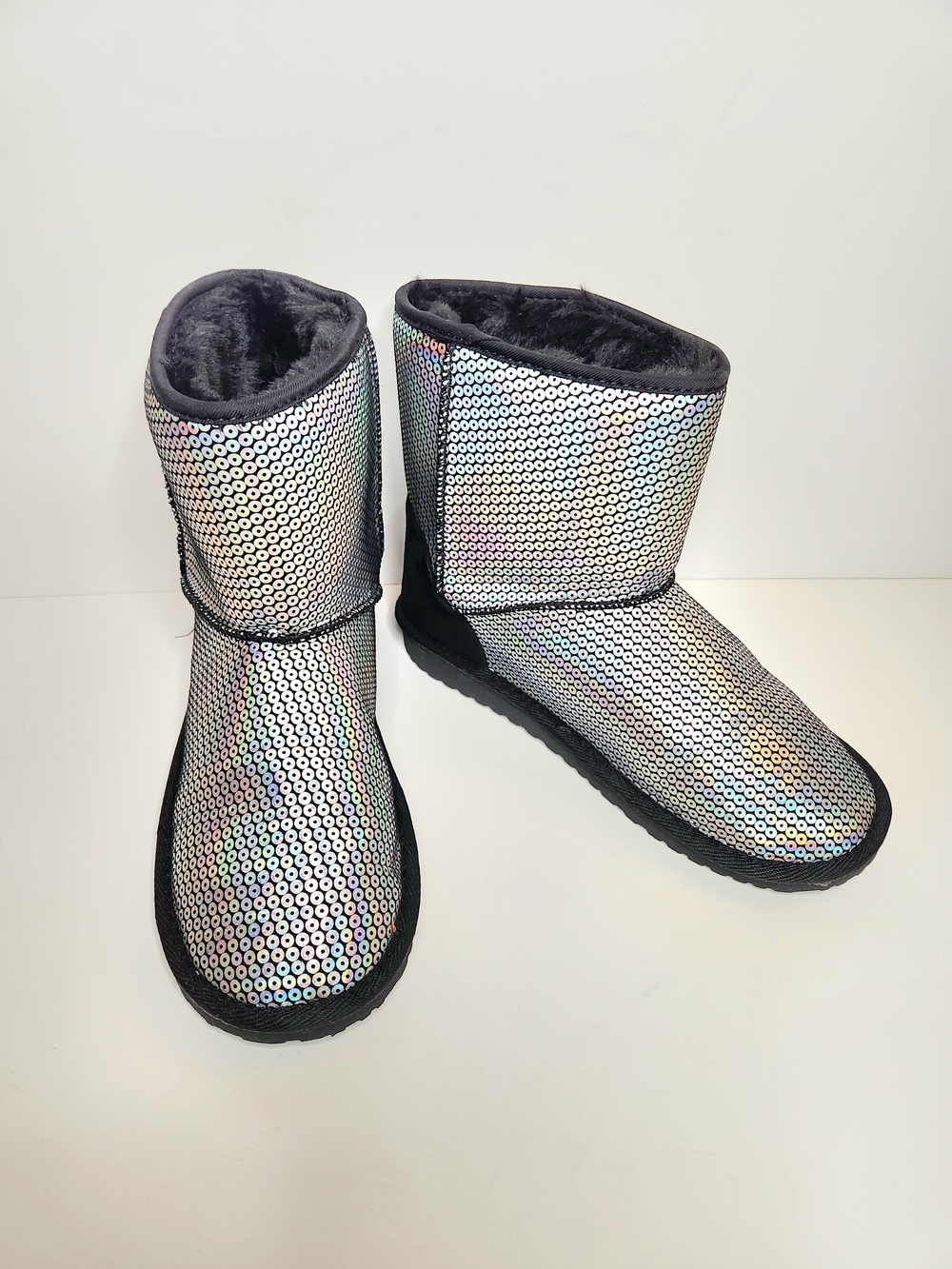 Kids Iridescent Sequin Boots